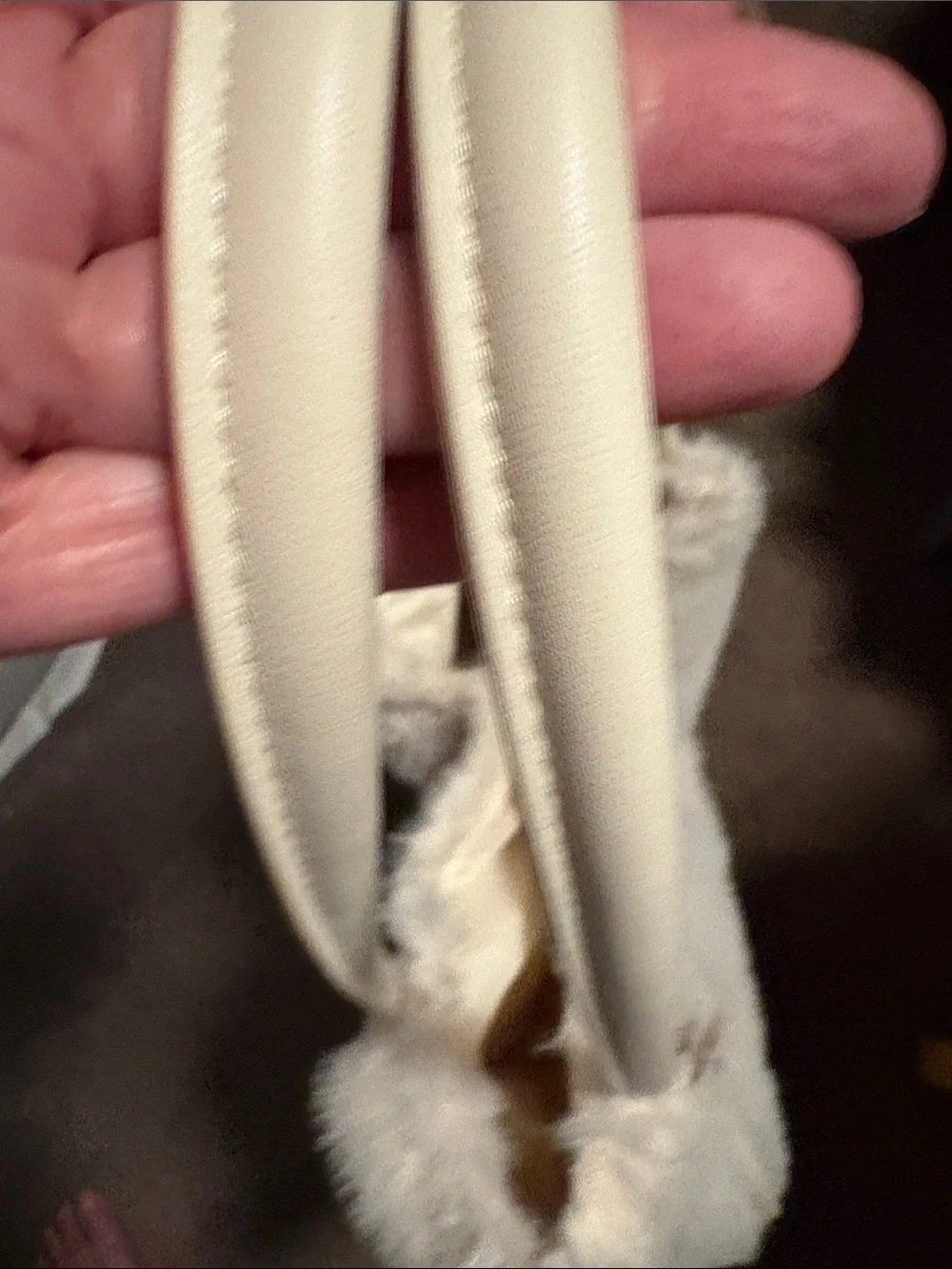 Victoria's Secret Cream Faux Fur Tote Bag